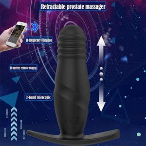 Adult Massager new Telescopic Anal Toys for Men Butt Plug Bluetooth App Prostate Massage Dildo Vibrator Women Adult 18 Gay