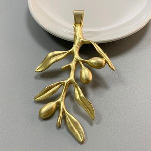 Pendant Necklaces 1 Piece MaGold Color Large Leaf Branch Charms Pendants For Necklace Jewellery Making Findings Accessories