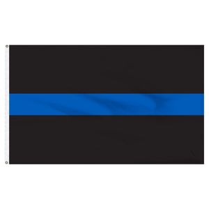 3x5ft 90x150см Black Blue Lives Matter Flag Thin Line Поддержка полиции Прямая фабрика оптом