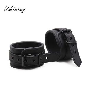 Sex toys masager Massager Vibrator Thierry Adjustable Pu Leather Erotic Handcuff Wrist Ankle Cuff Bondage Restraints Adult Games Bdsm Toys Exotic MCW4