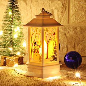 Strings Christmas Decoration Night Light With Pattern Snowman Deer Santa Claus Angel Fairy Lantern Warm White Gift