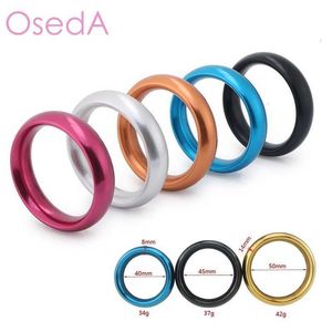 Sex Toy Massager colorful Metal Penis Steel Delay Ejaculation Erection Dick Ring Cuir Cock Rings Dia 40 45 50mm Mens Cockrings Toys for Man