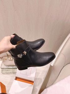 European style luxury designer shoes fashion boots Internal heightening wome's closure Martin boots Belt buckle decoration with lether