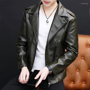 Jackets masculinos 2022 Autumn Leather Jacket Youth Corean Version Trend Simples Slim Baseball Collar PU Coat Motorcycle masculino