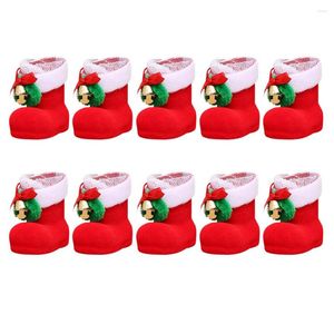 Noel Dekorasyonları Şeker Depolama Botları Ağaç Ayakkabı Tarzı Şeker Tutucu Ev Dekorasyonu Mevcut Sepet Plastik Masa Süslemeleri
