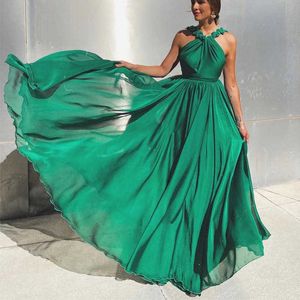 Party Dresses Simple Green Sleeveless A Line Sexy Backless Prom Dresses 2022 Women Elegant Long Vestidos De Noche Evening Robes Cocktail Gowns T220930