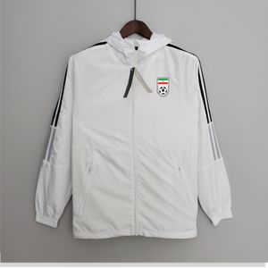 22-23 Iran National Football Team Men's Jacket Soccer Windbreaker Jerseys Full Zipper Hooded Windbreakers Mens Fashion Coat Logo Custom