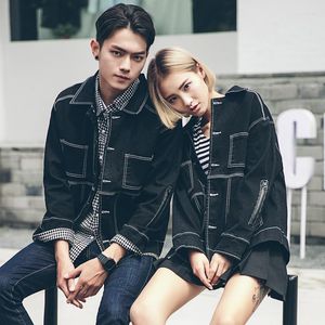 Men's Jackets 2022 Korean Spring & Autumn Mens Designer Black Demin Jacket Harajuku Oversized Jean Man Women Slim Fit Overcoats