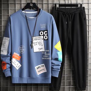 Męskie dresy dresowe ścieżki z długim rękawem bluzy bluzy dresowe strój Hip Hop Streetwear garnitury jesień mody mężczyzn set sportowy 220930