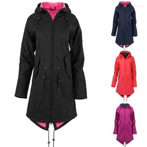 Kvinnor Down Ladies Outdoor Coat Hoodie Top Zipper Pocket Sweatshirt Fashion Overdimensionerad vindbrytare Kvinnor Vindsäker lös mitten av längden