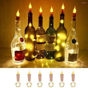 Strings Candle Wine Bottle Lights com cortiça 2m Baterias LED Baterias Power Garland Night Night Lamp Wedding Decoration