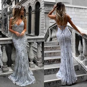 파티 드레스 아늑한 드레스 최신 파티 Cocktai Prom V-Neck Backless Women Sexy Spaghetti Strap Sleeeveless Squined Wedding Maxi restido T220930