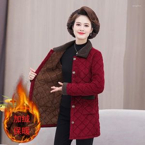 Damen-Trenchmäntel, Cord-Wintermantel, Damen-Pufferjacke, koreanischer Stil, lange Damen-Baumwolle, gepolstert, warm halten