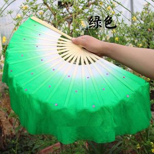 Stage Wear Children 36cm Real Silk Belly Dancing Bamboo Shor Fans Veils Folk Art Chinese Yangko Party Performance Foldable Fan