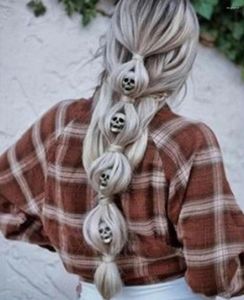 Hair Clips Small Skull Metal Braid Dread Dreadlock Beads Braided Styling Braiding Strings Women Rope Accessories Plait