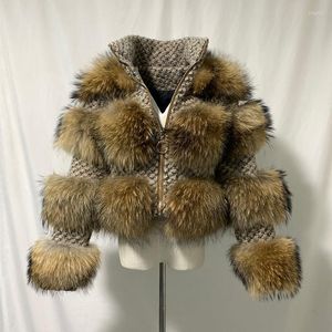 Pelliccia da donna Finta pelliccia da donna Rf1930X Vera giacca di procione Donna Cappotti di grande marca per le donne Capispalla naturale