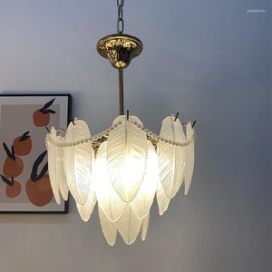 Lampy wiszące światło luksusowy szklany żyrandol prosta sypialnia willa salon studia Cloakroom