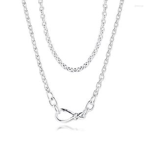 Pendants CKK Chunky Infinity Knot Necklace Choker Women Kolye Collares Colar Mujer 925 Sterling Silver Chain Jewelry Collar Necklaces