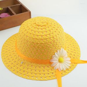 Chapéus moda Fashion Fronse Fild Straw Hat Bag Set Summer Girl Girl fofo desenho animado Strawberry Beach Travel Protele solar Lace Sun Cap