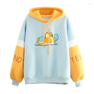 Damen Hoodies Damen Sweatshirts Kawaii Frauen Lässiger Druck Langarm Patchwork Kapuzenpullover Übergroßer Kapuzenpullover Teenager Herbst Winter