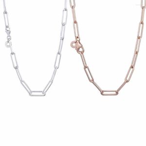 Correntes autênticas 925 Sterling Silver Pan Colar Link Link Cable Chain for Women Wedding Party Gift Fashion Jewelry