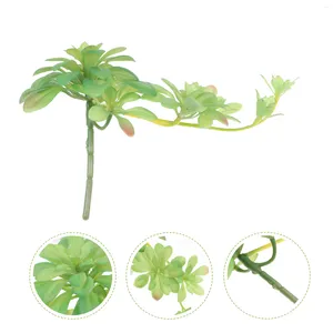 装飾的な花の植物多肉植物多数の人工的な人工偽のフェイク装飾シミュレーションストリングウェディングパールスフロッキング屋内茎