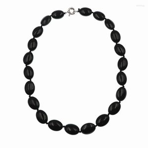 Choker Trendy Short Chain Necklace For Women Natural Stone Agat Egg Beads Strand Necklaces Gifts Jewelry 17"B38