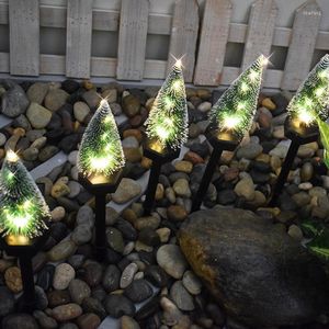 Juldekorationer ledde snöflinga Tree Solar Powered Garden Plug-In Decor Lamp Festival Outdoor Decoration TS2