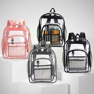 Zaino Borsa da scuola impermeabile unisex trasparente Moda semplice Grande capacità di viaggio in PVC di alta qualità