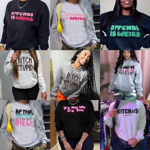 Bahar Sonbahar Kadın Hoodie Sweatshirts Tasarımcı Mektubu Baskılı Uzun Kollu Yuvarlak Boyun Külot Kazak Artı Boyut 4xl 5xl