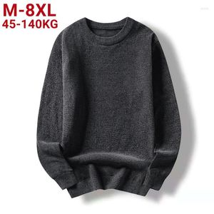 Maglioni da uomo Inverno 8xl 7xl 6xl Maglione lavorato a maglia da uomo Solido Pullover nero Arrivo Uomo Casual Oversize Taglie forti Mens Designer