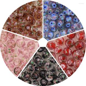 Beads 8x12mm Large Murano Transparent Glass Lampwork Jewelry Making Women DIY Bracelet Flower Rondelle Faceted