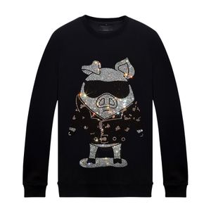 Autumn Winter Mens Pullover Sweatshirts With Rhinestone Designs - Casual Long Sleeves Tops Clothes Unisex flera stilar