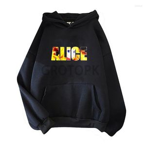 Hoodies masculino Sword Art online Online moda estética de vestuário anime capuz letra imprimir pulôver casual manga longa bolso de bolso