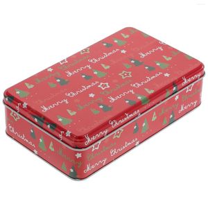 Confezioni regalo Scatole per biscotti natalizi con coperchi Caramelle vuote Snack Scatole di scambio Forma Contenitori in metallo per chicche Cioccolato Noci Rosso