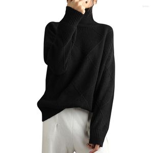 Kobiet Swetters Women's Women Fashion Sweter Tops Turtleeck Knitted Solid Long Rleeve Cardigan Lose ciepłe swetate