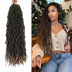 Extensões de cabelo de crochê Nu locs de 18/24 polegadas pré-laçadas novas sintéticas Faux Locs extensões de cabelo de crochê para mulheres negras LS25