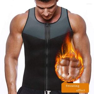 Shaper do corpo masculino Shaper masculino Use colete neoprene suando abdômen zíper emedecedado fitness sauna terno de espartilho camisetas