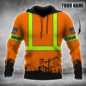 Bluzy męskie spersonalizowane Ironworker Bezpieczeństwo 3D wydrukowane z kapturem unisex męskie bluza streetwear zip pullover casualna kurtka dressit-677