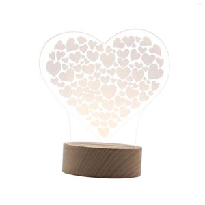 Bordslampor Creative Acrylic Heart Led Night Light 3D Love Lamp f￶r f￶delsedagspresent