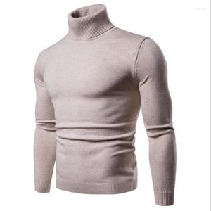 Suéteres masculinos Men's All-Match Turtleneck Sweater Versão coreana Slim Pure Color Light Board Pullover casual