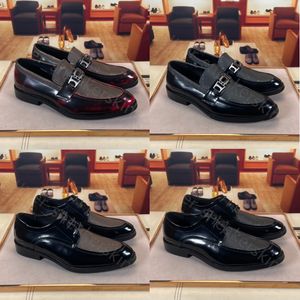 2023 Designers Shoes Mens Fashion Loafers äkta läder Men Business Office Work Formal Dress Shoes Brand Designer Party Wedding Flat Shoe