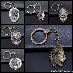 Tribal Indian Chief Key Rings Indian Chieftain Keychain Keyring Souvenir Gifts For Men Dropship Suppliers