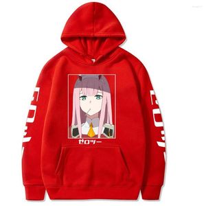 Herrtröjor älskling i Franxx Anime Zero Two Cute Print Pullovers män Kvinnliga tröjor avslappnade solid streetwear 2022 tröja topp