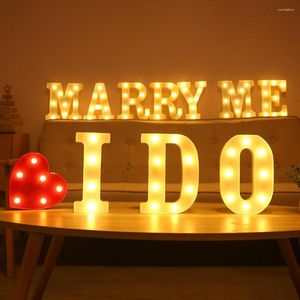 Strings 3D LED Night Lamp A-Z Letter e 0-9 Digital Sign Heart Alphabet Light Wall Hanging Decor Wedding Party D30