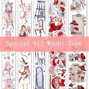 Carta da regalo Vintage Mushroom Girls Washi Tapes Junk Journal Nastro adesivo Adesivo Fai da te Scrapbooking Decorazione Adesivi