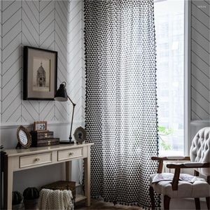 Tenda 1,5 m di larghezza stampa geometrica nappe in cotone e lino forniture per la decorazione della finestra dell'home office