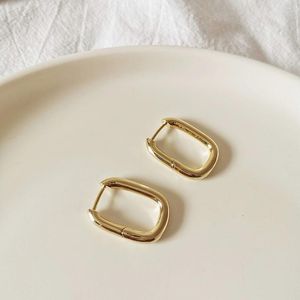 Hoop Earrings Fashion Silver Color Oval Shaped For Women Men Geometric French Gold Earring Jewelry Party Gifts