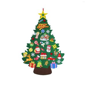 Noel Dekorasyonları Çocuk Diy Felt Tree Set Dekorasyon Ev Çocuk Yıl Hediyeleri 2022 Kapı Duvar Pencereleri Asılı Top Satış