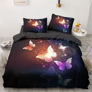 Bedding Sets 3D Digital Print Butterfly Set Single Double King Blanket/Quilt/Duvet Cover Luxury Blue Rose Valentines Bedclothes